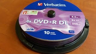 Verbatim DVDR DL Unboxing 85GB [upl. by Saleme]