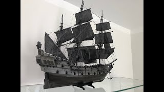 Black Pearl Czarna Perła  model kartonowy paper model Oriel skala 1100 [upl. by Ajssatsan]