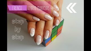 French manicure hybrydowy  krok po kroku  tutorial hybrid nails eleganckie [upl. by Arikat]