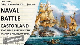 Castorland Naval Battle by Anna and Andrzej Orlinski 4000 piece jigsaw puzzle  Timelapse [upl. by Nicram]