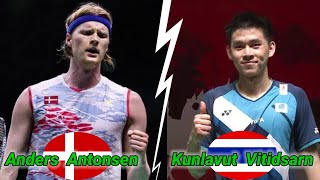 Badminton Anders Antonsen DEN vs THA Kunlavut Vitidsarn Mens Singles Indonesia Masters [upl. by Atiroc]