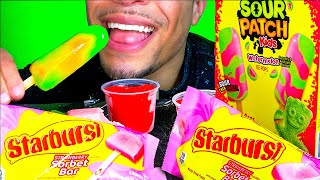 ASMR STARBURST SOUR PATCH KIDS ICEE BARS ICE POPS SOUR SWEET COLD TREATS MUKBANG NO TALKING [upl. by Tupler]