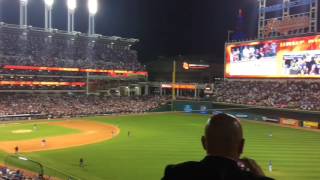 Rajai Davis home run crowd reaction in Game 7 of the World Series Indians vs Cubs [upl. by Ilenay]