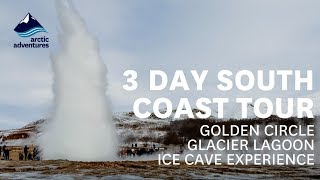 3 Day South Coast Tour  Golden Circle Jökulsárlón Glacier Lagoon amp Ice Cave Experience [upl. by Sherj]