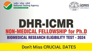 DHRICMR 2024 BRET ExamImportant Dates amp Fee Details Biomedical Research Eligibility Test JRF PhD [upl. by Ecilegna]