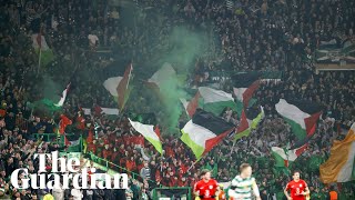 Celtic fans defy club by showing support for Palestine in Champions League [upl. by Nylirahs905]