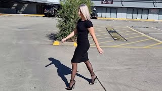 Catie Reviews Fabulicious SULTRY638 Black Strappy 6 Inch High Heel Shoes with Test Walking [upl. by Adnauqaj]