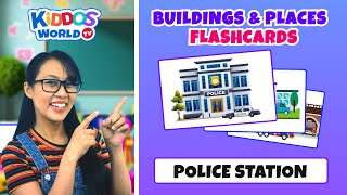 Learn Different Kinds of Buildings and Places Flashcards in the City with Miss V [upl. by Euqor84]