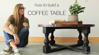 How to Build a Round Coffee Table with Decorative Legs [upl. by Asenev]