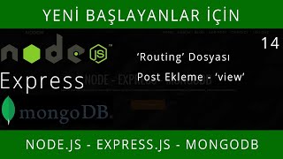 NodeJS  ExpressJS  MongoDB 14 Routing Dosyası  Post Eklemek I [upl. by Ardnak]