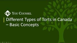 Different Types of Torts in Canada  Basic Concepts [upl. by Monro557]