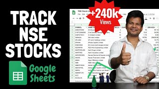 How to track NSE Stocks on Google Sheets Realtime Stock Price  Trade Brains [upl. by Schulein500]