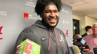 Alabama OL Tyler Booker Interview  LSU Postgame [upl. by Nilrev586]