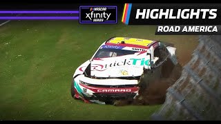 Chandler Smith suffers brake issue crashes hard at Road America  NASCAR [upl. by Aguie]