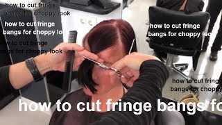 1 How To Cut Fringe Bangs for choppy look how to cut front bangs with layers by Amal Hermuz [upl. by Mercado731]