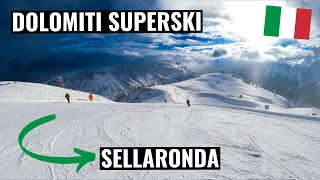 Dolomiti Superski  Sellaronda green start and finish in Canazei [upl. by Nelle]