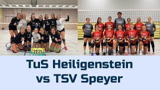 TuS Heiligenstein vs TSV Speyer  Volleyball Oberliga  Spiel vom 15012022 [upl. by Woodall]