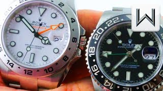 MINI VERSUS Rolex GMTMaster II vs Rolex Explorer II Polar 116710LN vs 216570 [upl. by Yedorb]