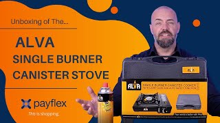 ALVA SINGLE BURNER CANISTER STOVE  IN CARRY CASE  Unboxing [upl. by Anivlac676]