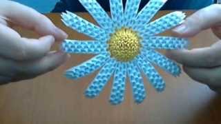 How to make 3D Origami flower  daisy   DIY Paper Craft Daisy Flower [upl. by Ariahay]