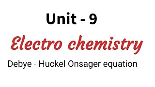 Debye Huckel Onsager equation  Electro chemistry  TN class 12 chemistry chapter 9 in Tamil [upl. by Macdermot388]