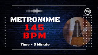 145 BPM Metronome  5 Minute [upl. by Eneleoj]