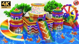 Challenge To Build A MINI WATER PARK With 40000 Magnetic Marbles 🌳🌳 [upl. by Shirah842]