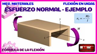 ESFUERZOS DE FLEXION EN VIGAS VIGA U INVERTIDA EJEMPLO 👨‍🏫 [upl. by Noonberg]