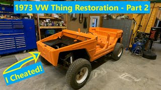 1973 VW Thing Restoration Part 2  Getting the Thing painted [upl. by Adian]