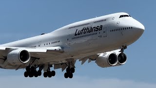 4K  Rate this landing B747 Lufthansa Boeing aviation landing  LAX [upl. by Tare]