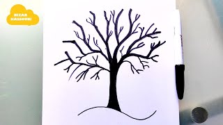 Comment dessiner un arbre sans feuille facile [upl. by Esital306]