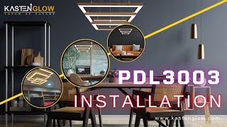 PDL3003  installation  Wooden hanging LED Chandelier Light  Decoration  HOME  Office  Interior [upl. by Nomyt]