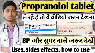 Propranolol hydrochloride tablets  Inderal 10 mg tablet uses  Ciplar  Propranolol tablet [upl. by Trelu22]