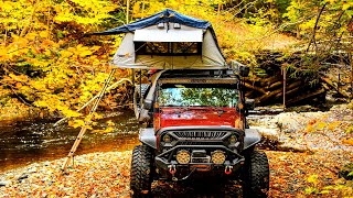 Camping In Roof Top Tent Jeep Overland [upl. by Dyane]