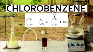 Chlorination of Benzene  Chlorobenzene Synthesis [upl. by Nennarb]