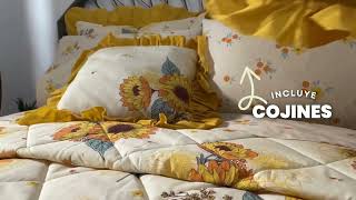 Descubre la Colcha Girasoles Comodidad y elegancia [upl. by Marte]