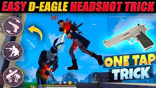 Best Easy Desert Eagle Headshot Trick  One Tap Trick Free Fire 3 Finger Super Movement Custom Hud [upl. by Gallard265]