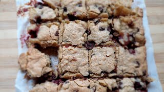 Strawberry Chocolate Chip Blondies  ASMR [upl. by Narual787]