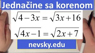 Jednacine sa korenom 2 [upl. by Viviane]