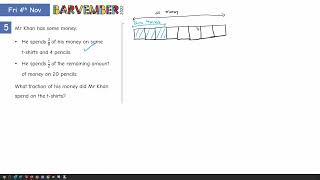 Bar Model Solution to a word problem 4 Nov 2022 Barvember [upl. by Dry]