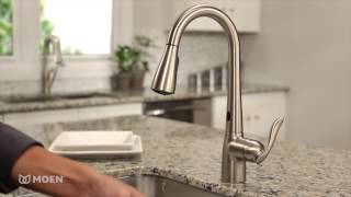 Moen Arbor with MotionSense One Handle High Arc Pulldown Kitchen Faucet 7594ERS [upl. by Adnaloj]