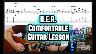 How to play HER  Comfortable Guitar Lesson Tutorial [upl. by Isewk]