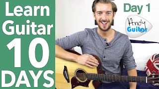 Guitar Lesson 1  Absolute Beginner Start Here Free 10 Day Starter Course [upl. by Ahsele973]