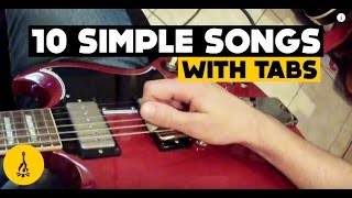 Super Easy Electric Guitar Songs For Beginners  10 Simple Songs With Tabs [upl. by Frants]