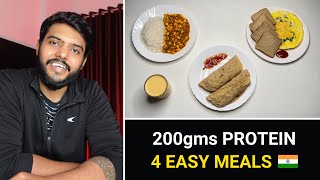 Easy High Protein Bodybuilding Diet with 200gms of Protein  4 Meals only   🇮🇳 [upl. by Revned]