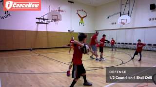 Defense  Half Court 4 on 4 Shell Drill [upl. by Sanfourd994]