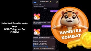 Unlimited Free Hamster Keys 🔑 With Telegram Bot 100 hamsterkombat shorts trending [upl. by Octavus]