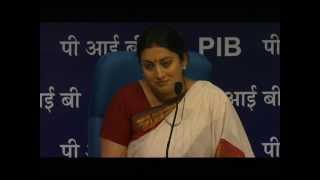 Press Conference by Union HRD Minister Smt Smriti Irani [upl. by Yemerej967]