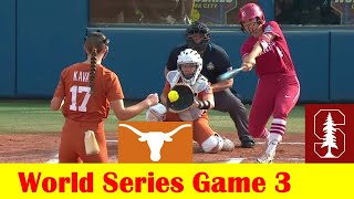 8 Stanford vs 1 Texas Softball Highlights 2024 NCAA World Series Game 3 [upl. by Magas392]