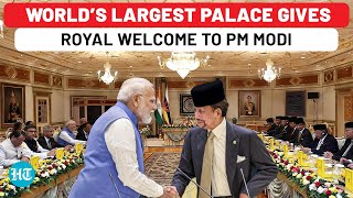 PM Modi Gets Royal Welcome At World’s Largest Palace In Brunei  Istana Nurul Iman Royal Palace [upl. by Nanreh]